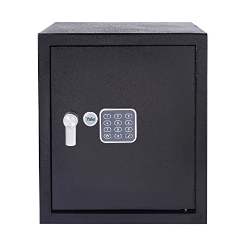 Yale Coffre-fort Électronique - Large 40L - Serrure 100 000 combinaisons, verrou électronique code 3 à 8 chiffres - dimensions 39x35x36cm YSV/390/DB2