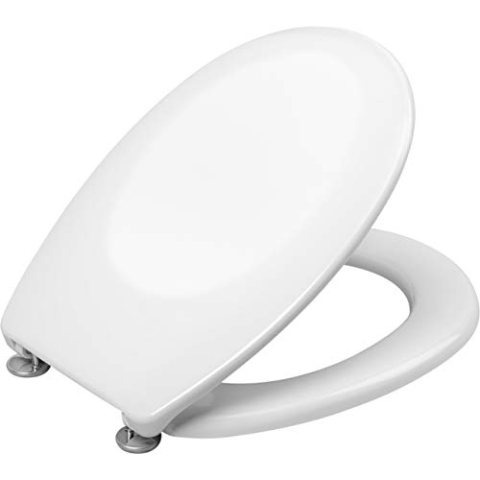 Cornat WC-Sitz "Siros" - Klassisch weißer Look - Pflegeleichter Duroplast - Schlichtes Design passt in jedes Badezimmer / Toilettensitz / Klodeckel / KSSI00