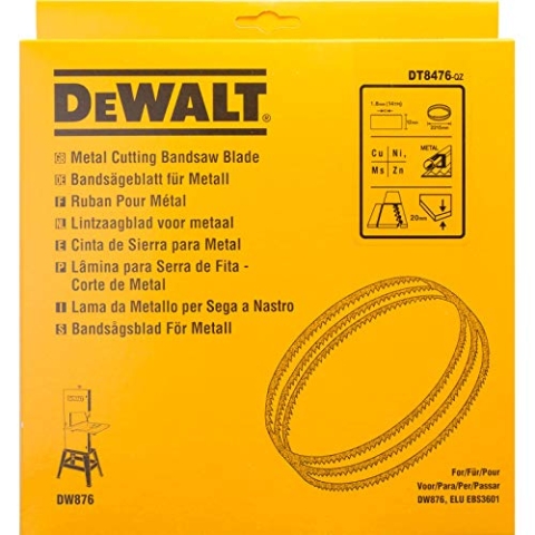 DEWALT Bandsägeblätter für DW 876 (Länge: 2215 mm, Breite: 12 mm, Dicke: 0,6 mm, Zahnteilung: 1,8 mm) DT8476