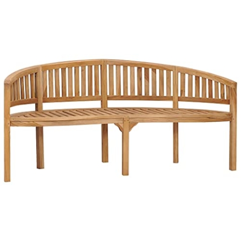 vidaXL Bananenbank Teak Massiv 180 cm