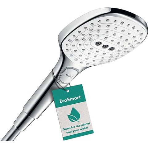hansgrohe Raindance Select E 120 Duschkopf, 3 Strahlarten, wassersparend, Weiß/Chrom