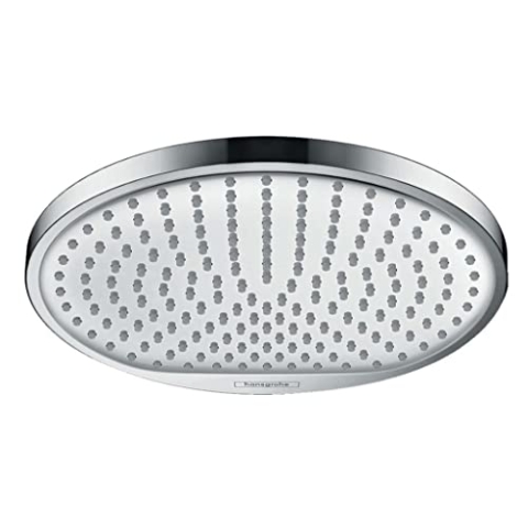 hansgrohe Crometta S - wassersparende Kopfbrause (EcoSmart), runde Duschbrause (240 mm), Regendusche mit 1 Strahlart für Wand- oder Deckenmontage, Brausekopf mit Antikalk-Funktion, Chrom, 26724000