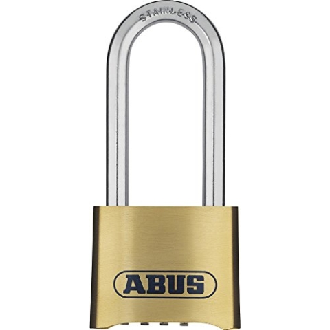 ABUS Zahlenschloss 180IB/50HB63 - Vorhängeschloss mit hohem Bügel - wetterfest - mit einstellbarem Zahlencode - ABUS-Sicherheitslevel 5 - Messingfarben