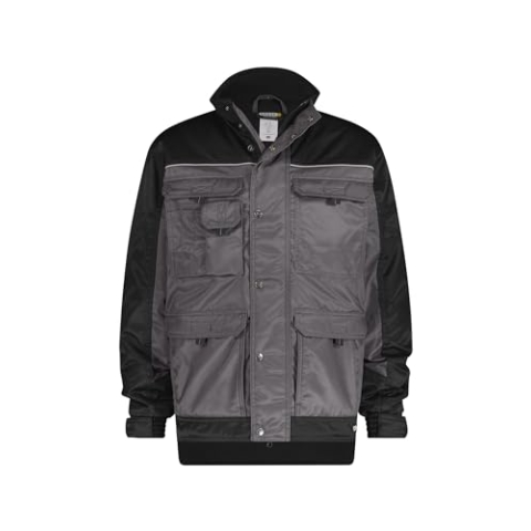 DASSY® Tignes Zweifarbige Beaver Winterjacke - Größe M - ZEMENTGRAU/SCHWARZ
