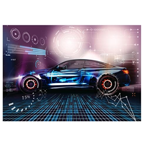 Fototapete Auto Gaming Sportwagen Kinderzimmer Graffiti Jungs Vlies Tapete Latexdruck UV-Beständig Geruchsfrei Hohe Auflösung Montagefertig (13913, V8 (368x254 cm) 4 Bahnen)