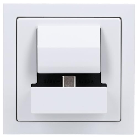 Busch-Jaeger 6480/11-84 Busch-powerDock Komplettset mit USB-C Anschluss Studioweiß 2CKA006400A0046.