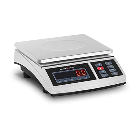 Steinberg Systems SBS-TW-30 Tischwaage 30 kg / 1 g 21 x 27 cm LED RS232-Schnittstelle Akku 80 h Feinwaage Digitalwaage digitale Waage