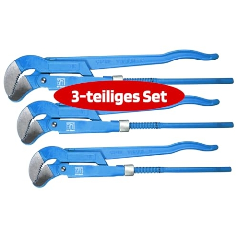 SW-Stahl 42250L Rohrzangen Satz 3-teilig I Rohrzange 1 Zoll, 1,5 Zoll und 2 Zoll I Rohrzange S Maul I Rohrzange groß I 335 mm, 420 mm und 525 mm I Rohrzangen Set Werkstatt I Rohrinstallation