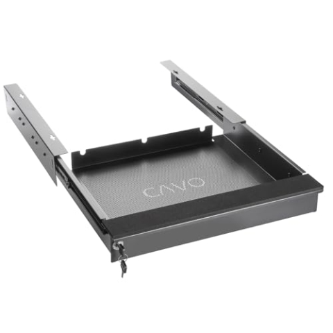 CAVO Laptop Schreibtischschublade abschließbar 480 x 446 x 80 mm schwarz Tisch Dokumentenschublade für den Unterbau von SOTECH