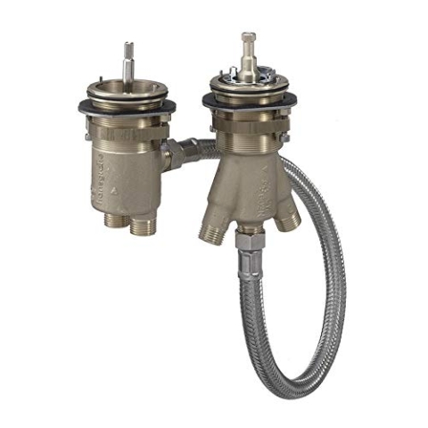 hansgrohe Grundkörper, 2-Loch Wannenrandarmatur, mit Thermostat, Zubehör, Mehrfarbig