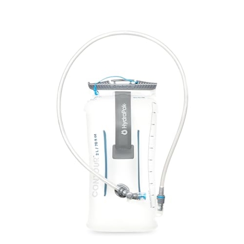 HydraPak Contour (2L Hydration Reservoir) - Low-Profile-Wasserblase, passend für die meisten Hydration Packs - High-Flow-Bissventil, auslaufsicher, vollständig umkehrbar und spülmaschinenfest