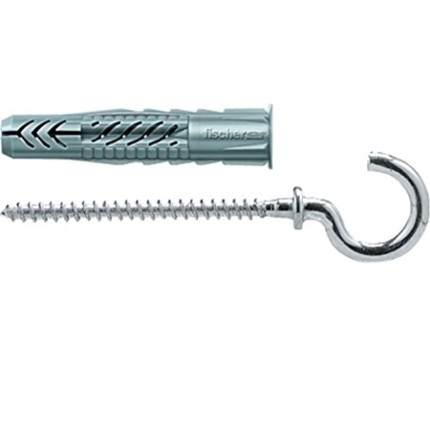 Fischer Universaldübel UX 6x35 RH mit Rand und Rundhaken, 94407, VPE 25 Stück