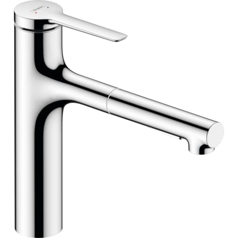 hansgrohe Zesis M33 - Küchenarmatur mit Metall Brause ausziehbar, 2 Strahlarten, Wasserhahn Küche mit Auslauf Höhe 160mm, Mischbatterie Küche schwenkbar , Chrom