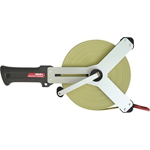 SOLA PROSPECTOR C - Maßband 50m / 13mm - Stahlband, TUFCOTE® Beschichtung gelb mit mm Skala - Genauigkeitsklasse II - Bandmaß mit Multifunktions-Endhaken - Metermaß Länge - 50m, 30m