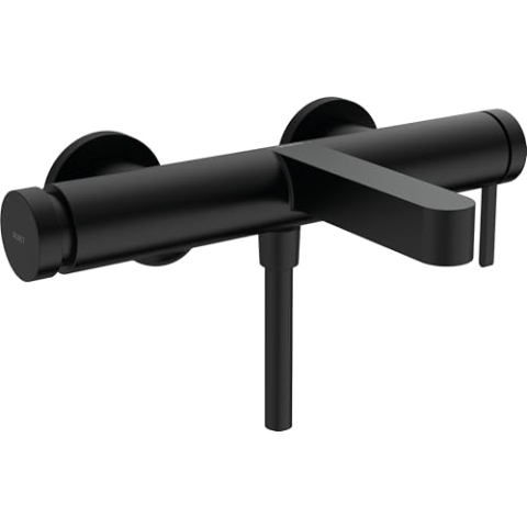 hansgrohe Wannenarmatur Finoris, Aufputz Badarmatur für 2 Funktionen, Mattschwarz