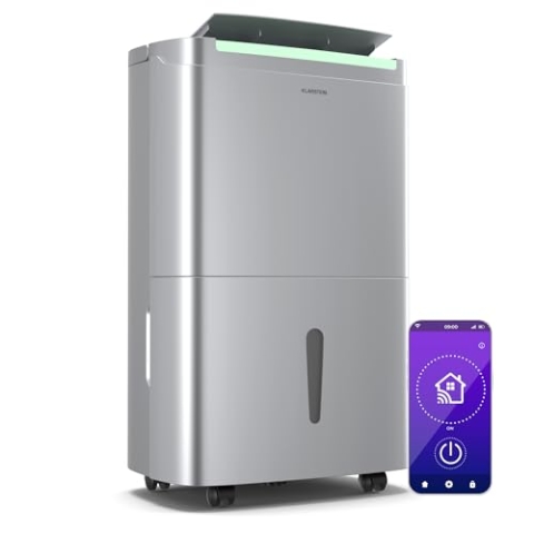 Klarstein DryFy Connect 40L Luftentfeuchter - WLAN App Steuerung, 7L Tank, 24h Timer, Automatische Trocknungsmodi, Tragbar, Elektrischer Luftentfeuchter für Keller & Räume bis 45 m²