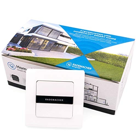 Rademacher 2-fach Funk-Wandtaster (1-Kanal) für DuoFern Smart-Home Geräte - Aufputz, mit Batterie, inkl. Rahmen (9494-3, 32501973) (HOMEPILOT Nachfolgemodell verfügbar) Weiß
