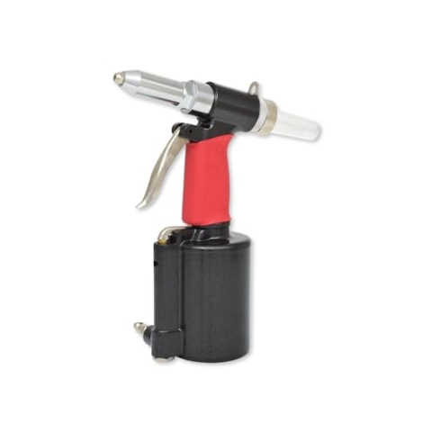 KS Tools Druckluft Nietpistole 515.3102 bis 4,8mm I Druckluft-Blindniet-Pistole mit 6 Mundstücken I Besonders Geräuscharm I Für Stahl-, Aluminium-Nieten uvm.