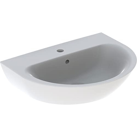 Geberit Renova Waschtisch, 1 Hahnloch, mit Überlauf, Breite: 65cm, 500.372.01.8, Farbe: Weiß