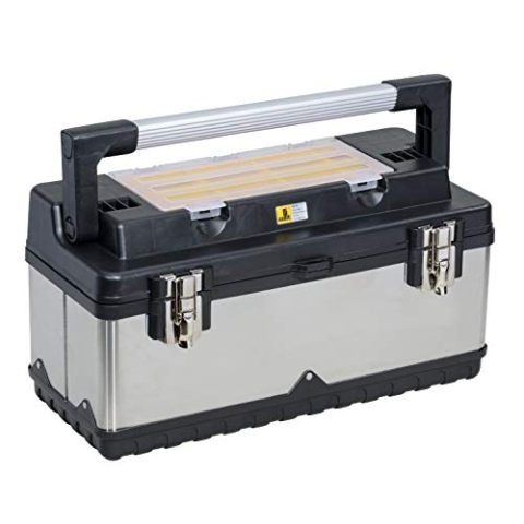 Allit Profi-Werkzeugkoffer, Edelstahl, silber/schwarz, 476410, McPlus Pro >M< 20, Werkzeugkasten leer, Werkzeugkiste