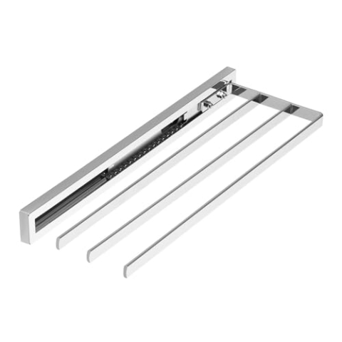 SOTECH Handtuchauszug STYLE 3-armig Chrom poliert 415 mm Auszugsweg 300 mm Handtuchhalter für Seitenmontage an Waschtisch in Bad und Küche