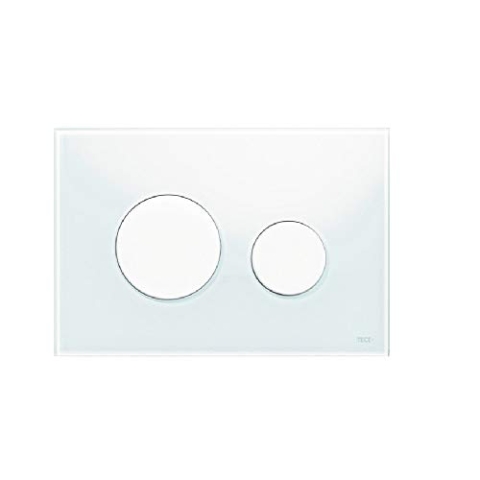 TECE loop Betätigungsplatte für WC (Glas weiß, Tasten weiß, Zweimengentechnik, bedienbar von oben und vorne) 9240650