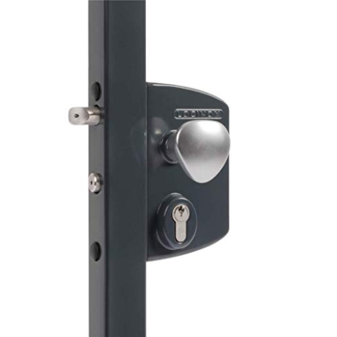 LOCINOX Elektroschloss LIKQ U2 - stromlos geschlossen | Pulverbeschichtet | Für Dreh- Flügeltore (RAL7016 - Anthrazitgrau, Rahmenbreite 60-80 mm)