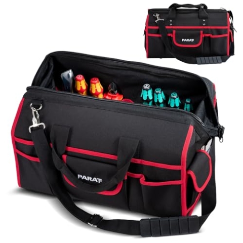 PARAT BASIC Tool Softbag M | Werkzeugtasche mit 25L Volumen & 33 Werkzeugplätzen | Robuste Nylon Tool Bag mit Schultergurt & Tragegriffen | Profi Toolbag für Elektriker & Handwerker