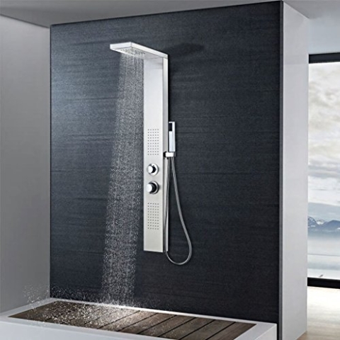 vidaXL Duschpaneel Edelstahl Stahl Viereckig Regendusche Duscharmatur Duschset