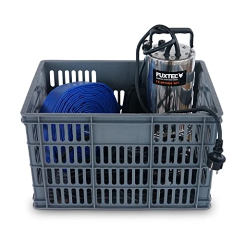 FUXTEC Teichpumpe FX-SP11100 Schmutzwasserpumpe Tauchpumpe 1100 Watt, max. 15000 l/h, max. 7 m Förderhöhe, Fremdkörper bis 35 mm, stufenloser Schwimmerschalter