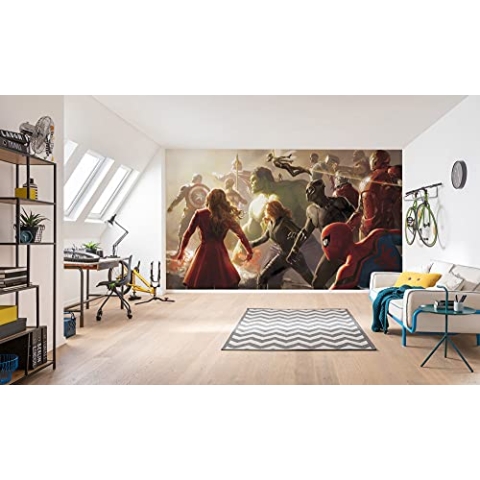 Komar Marvel Vlies Fototapete - Avengers Final Battle - Größe: 500 x 280 cm (Breite x Höhe) - Superhelden, Kinderzimmer, Tapete - IADX10-077