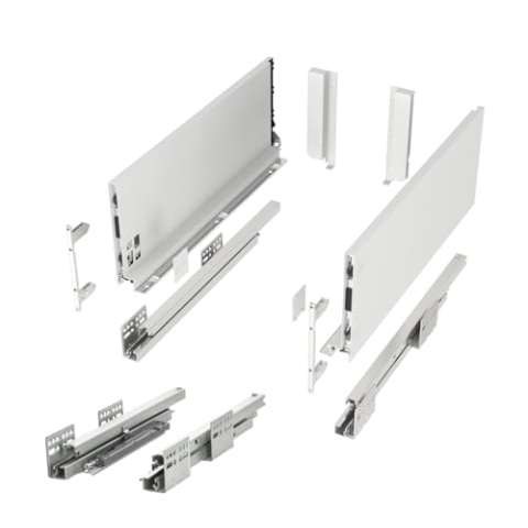 SOTECH Schubladensystem JUNKER SLIM mit Push to Open (weiß, Höhe 167 mm, Tiefe 450 mm, bis 35 Kg belastbar) Schublade mit 13 mm schlanken Schubladenzargen