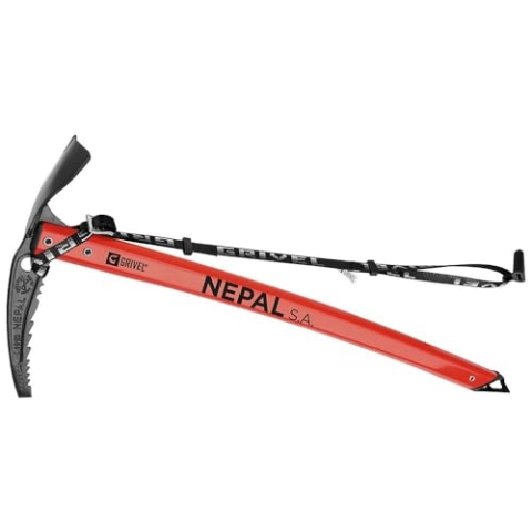 GRIVEL Nepal SA Red Eispickel mit langem EVO, 58 cm, CE Hocker, Uni, Erwachsene, 58