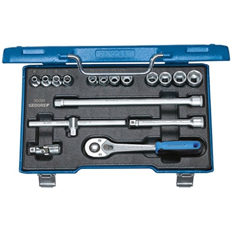 GEDORE Steckschlüssel-Satz 3/8 Zoll, 17-teilig 6-19 mm, 1 Stück, 30 GMU-10