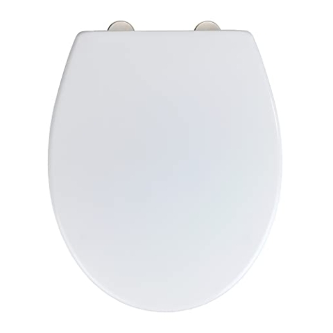 WENKO WC-Sitz Mod. Korfu Toilettensitz mit Absenkautomatik bis 300 kg belastbar bruchstabiler Premium Thermoplast mit Easy Close und Fix-Clip Befestigung recycelbar hygienisch Maße 37,5 x 44,5 cm Weiß