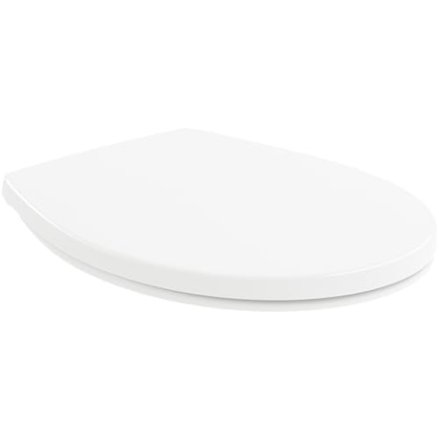 Villeroy & Boch WC-Sitz O.novo - Toilettendeckel Weiß im Semi Wrap-over Design aus robustem Duroplast - Toilettensitz mit Edelstahl-Scharnieren - Bruchsicherer Klodeckel oval - Original Ersatzteil