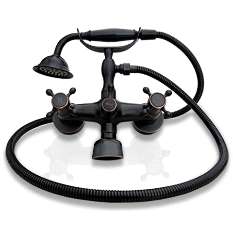 Jahrgang Mischer Antippen Badezimmer Wasserhahn Retro Altes Schwarzes Duschkopf