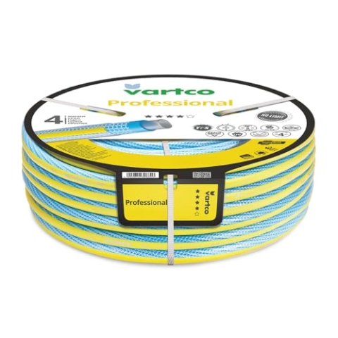 Vartco Professional 4-lagiger Wasserschlauch Gartenschlauch Anti Twist Schlauch Gartenbewässerung Flexibel Flexischlauch UV-beständig 25 Bar (1/2" 50m)