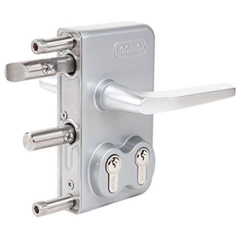 Locinox Doppelzylinderschloss 30mm Rahmenbreite LDKZ | silber | Drehtorschloss, Schiebetorschloss…
