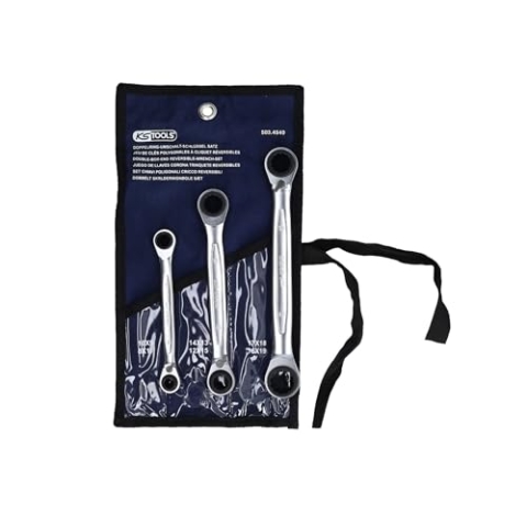 KS Tools 503.4540 4 in 1 GEARplus umschaltbar Doppel-Ratschenringschlüssel-Satz, 3-tlg