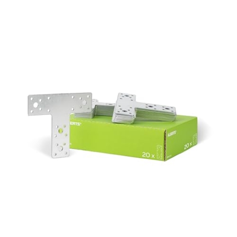 Alberts 866716 Flachverbinder | T-Form | sendzimirverzinkt | 160 x 142 x 45 mm | 20er Set