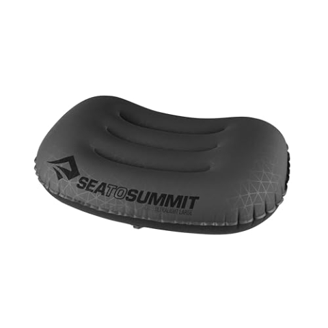 Sea to Summit - Aeros Ultralight Reisekissen L - Konturiert & leicht zum Aufblasen - Polyestergewebe 20D - rutschfest - Ultraleicht für Wanderungen - 44 x 32 x 14 cm - Grey - 70 g
