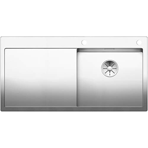 BLANCO CLARON 5 S-IF | Edelstahl | Einbauart: Einbau von Oben & Flächenbündig | Hauptbecken rechts | für 50 cm breite Unterschränke | Widerstandsfähig gegenüber Kratzern