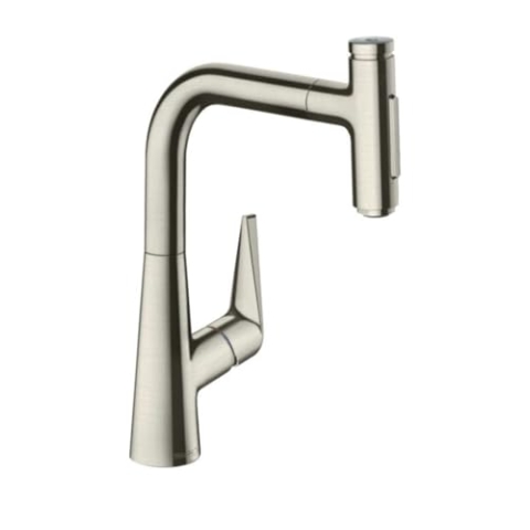 hansgrohe Talis Select M51 Einhebel-Küchenmischer 220, Ausziehbrause, 2jet, Farbe: Edelstahl-finish