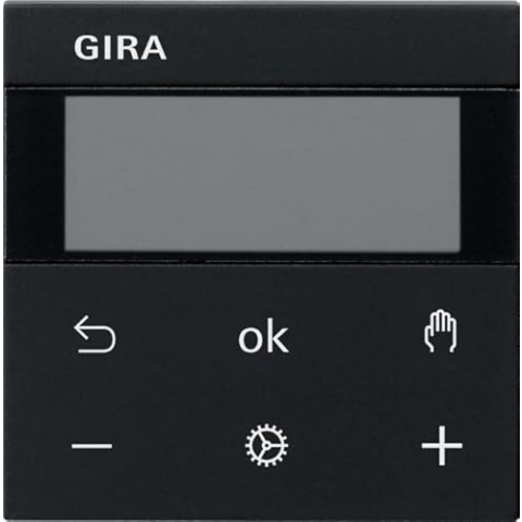 GIRA 5394005 System 3000 Raumtemperaturregler BT, System 55, schwarz matt