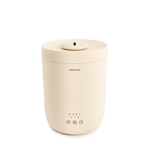 CREATE/Humizen Ultraschall-Luftbefeuchter, gebrochenes Weiß, 2,2 l, Diffusor für ätherische Öle, Timer, LED, extrem leise, automatische Abschaltung, Minimalistisches Design