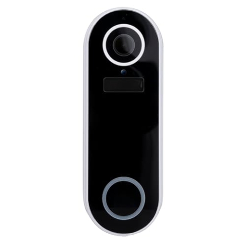 Alpina Smart Home Funkklingel mit Kamera - Türklingel - WLAN - Video - Full HD - Gegensprechanlage - Nachtsicht - Bewegungssensor - IP65 - Weiß