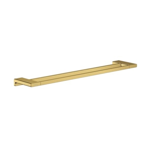 hansgrohe AddStoris - Doppelbadetuchhalter, Badetuchhalter für Wandmontage, Handtuchhalter, verdeckte Befestigung, Badezimmer Zubehör, Polished Gold Optic, 41743990