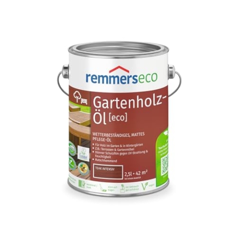 Remmers Teak-Öl [eco], 2,5 Liter, Teaköl für aussen und innen, optimal für Teak Gartenmöbel oder Teak Holzterrassen, ökologisch, bienenverträglich