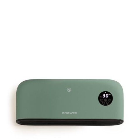 CREATE/WARM WALL PRO/Wand- oder Bodenheizung mit WLAN, Salbeigrün/App-Steuerung, bis zu 20m², Öffnungsfenstererkennung, Kippschutz, 3 Modi, LCD-Display, 2000W